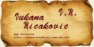 Vukana Micaković vizit kartica